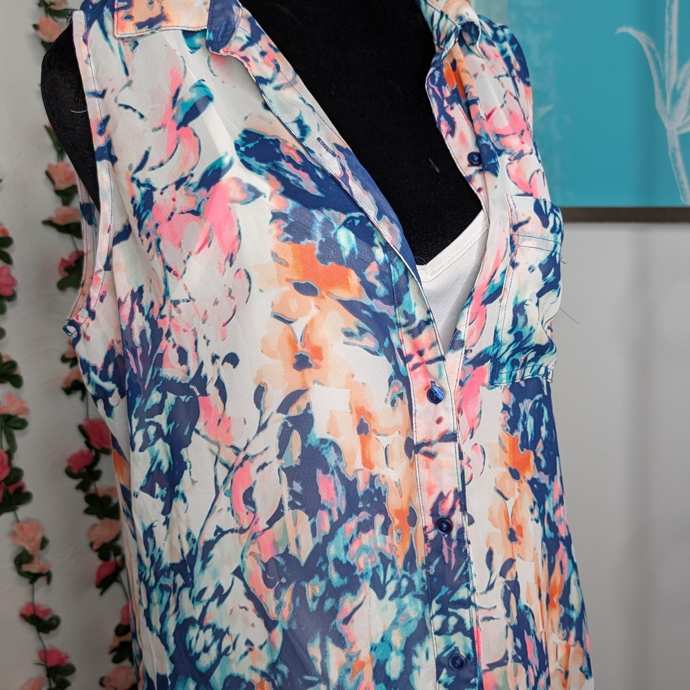 Liz Claiborne Multicolor Sleeveless Blouse
